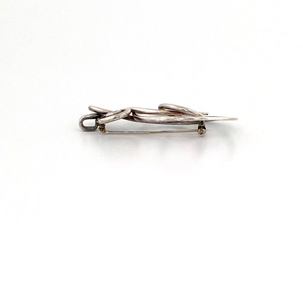 Henry Steig large 'silver swirls' pendant / brooch