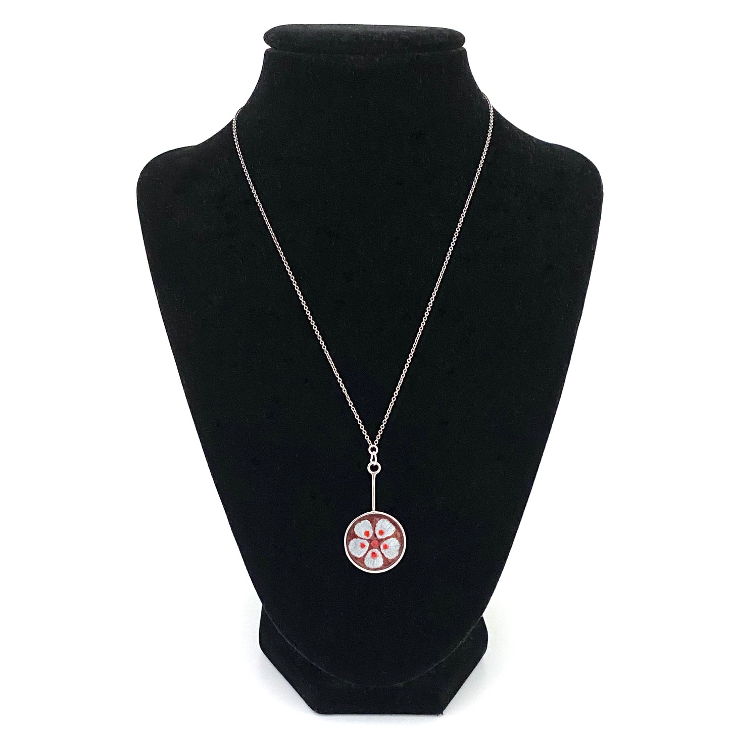 Norman Grant petite silver & enamel pendant ~ 1975