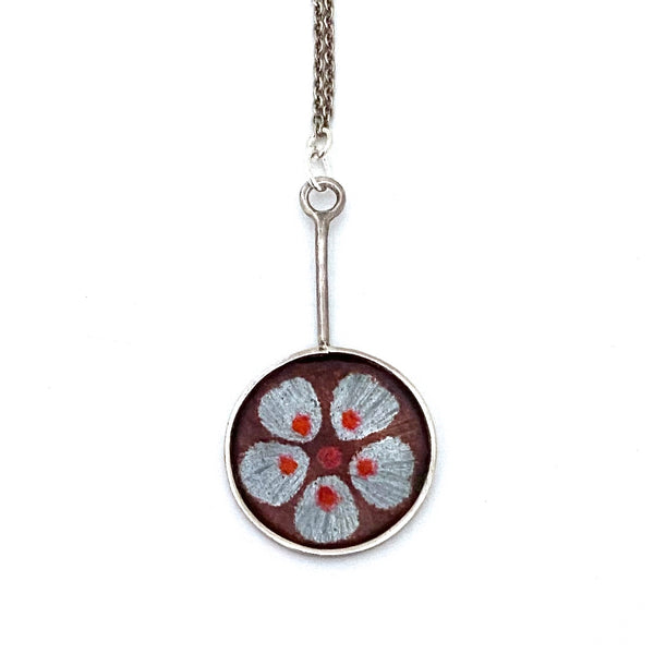 Norman Grant petite silver & enamel pendant ~ 1975