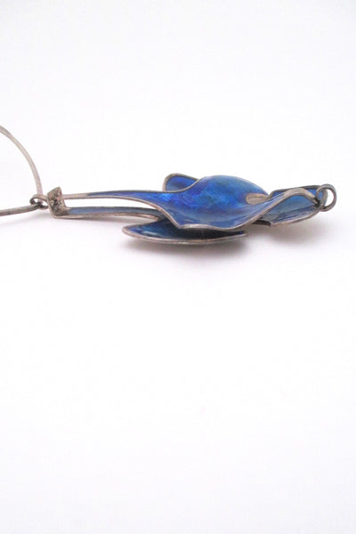 David-Andersen large layered enamel pendant - peacock blue