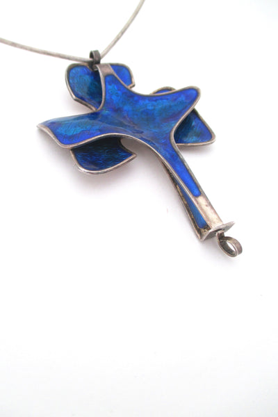detail David Andersen Norway vintage enamel and silver large pendant and neck ring Bjorn Sigurd Ostern