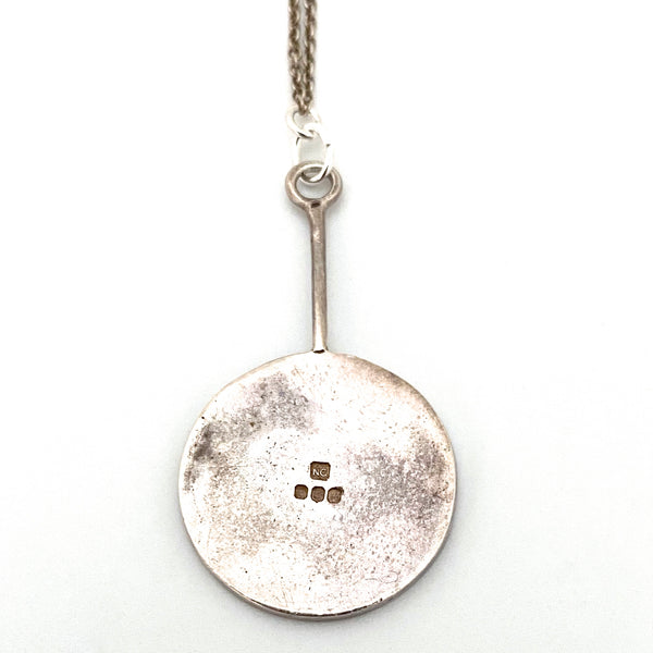 Norman Grant petite silver & enamel pendant ~ 1975