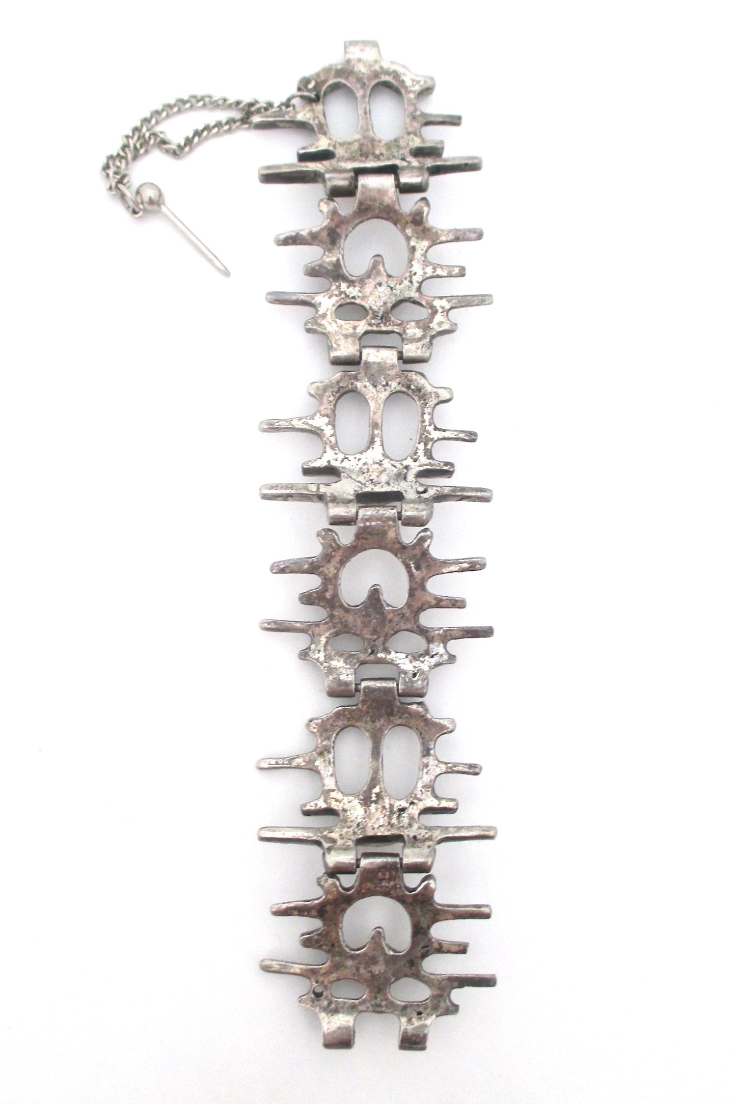 Robert Larin brutalist openwork bracelet ~ bronze spheres