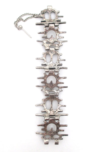 Robert Larin brutalist openwork bracelet ~ bronze spheres