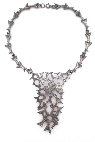 Robert Larin large & dramatic bib necklace ~ bronze sphere