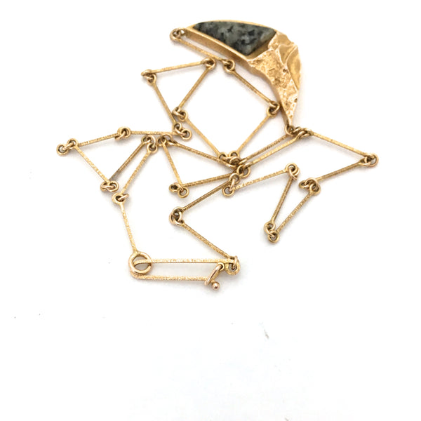 Lapponia 14k gold & granite necklace ~ Bjorn Weckstrom