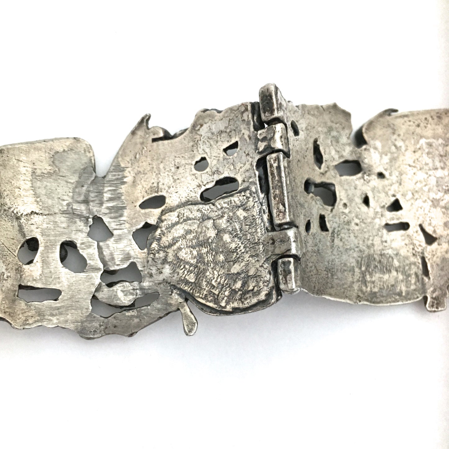 Guy Vidal Canada vintage brutalist pewter 'fertility' bracelet ~ rare