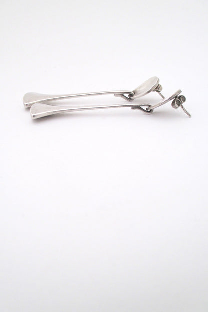 Hans Hansen long silver drop earrings