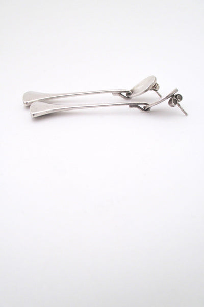 Hans Hansen long silver drop earrings