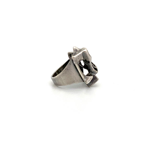 Uni David-Andersen large silver openwork ring ~ Unn Tangerud