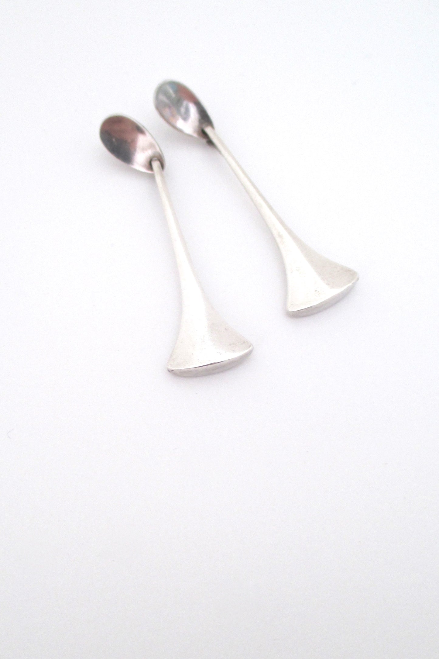 Hans Hansen long silver drop earrings