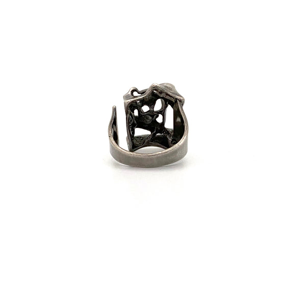 Uni David-Andersen large silver openwork ring ~ Unn Tangerud