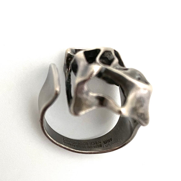 Uni David-Andersen large silver openwork ring ~ Unn Tangerud