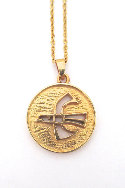 Bernard Chaudron 'flying bird' resin enamel necklace