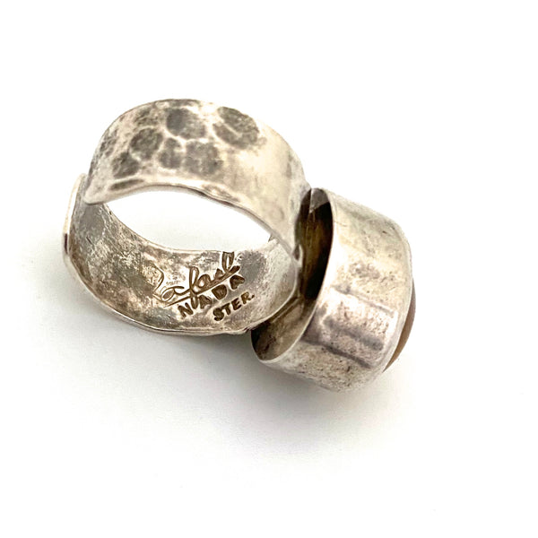Rafael Canada sterling silver yellow cats eye ring