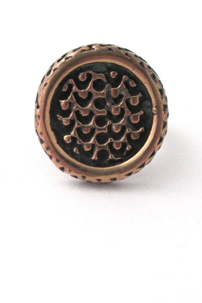 Pentti Sarpaneva Finland vintage bronze disc ring