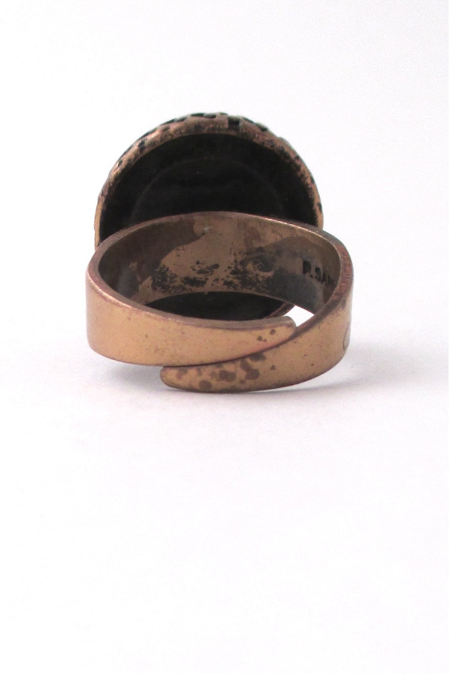 Pentti Sarpaneva bronze 'textured disc' ring