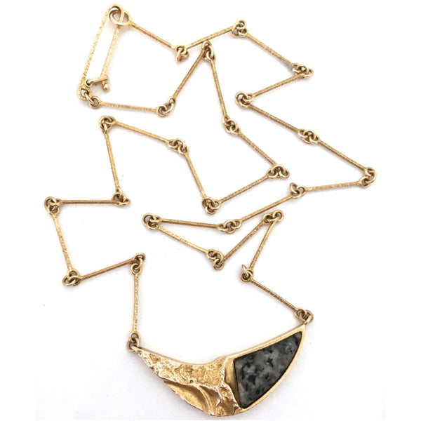 Lapponia 14k gold & granite necklace ~ Bjorn Weckstrom