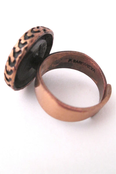 Pentti Sarpaneva bronze 'textured disc' ring