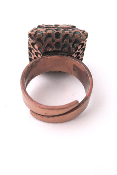 Pentti Sarpaneva large square bronze ring