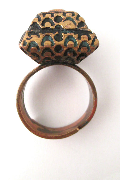 Pentti Sarpaneva Finland vintage bronze large square ring