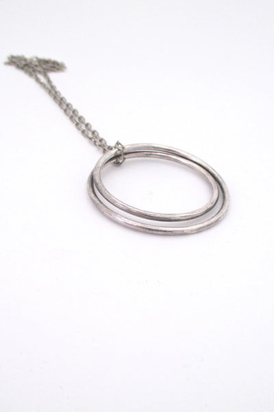 profile Andreas Mikkelsen Denmark vintage sterling silver looped circles pendant 1970s