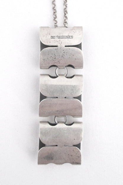 Elis Kauppi for Kupittaan Kulta long kinetic silver pendant