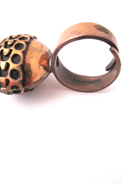 Pentti Sarpaneva large oval bronze ring