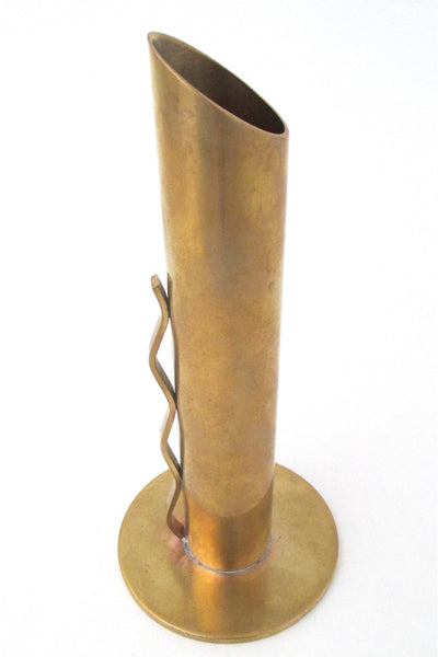 Sweden vintage modernist brass candle holder