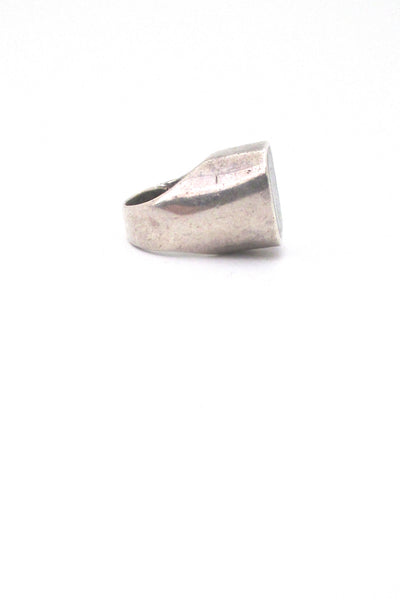 Bernard Chaudron heavy sterling silver & resin enamel ring ~ rare