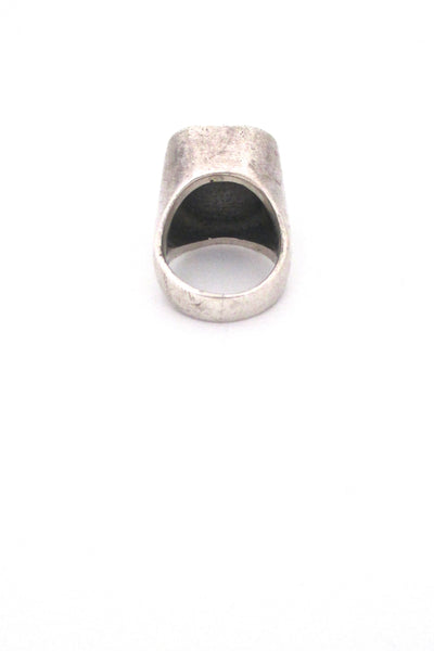 Bernard Chaudron heavy sterling silver & resin enamel ring ~ rare
