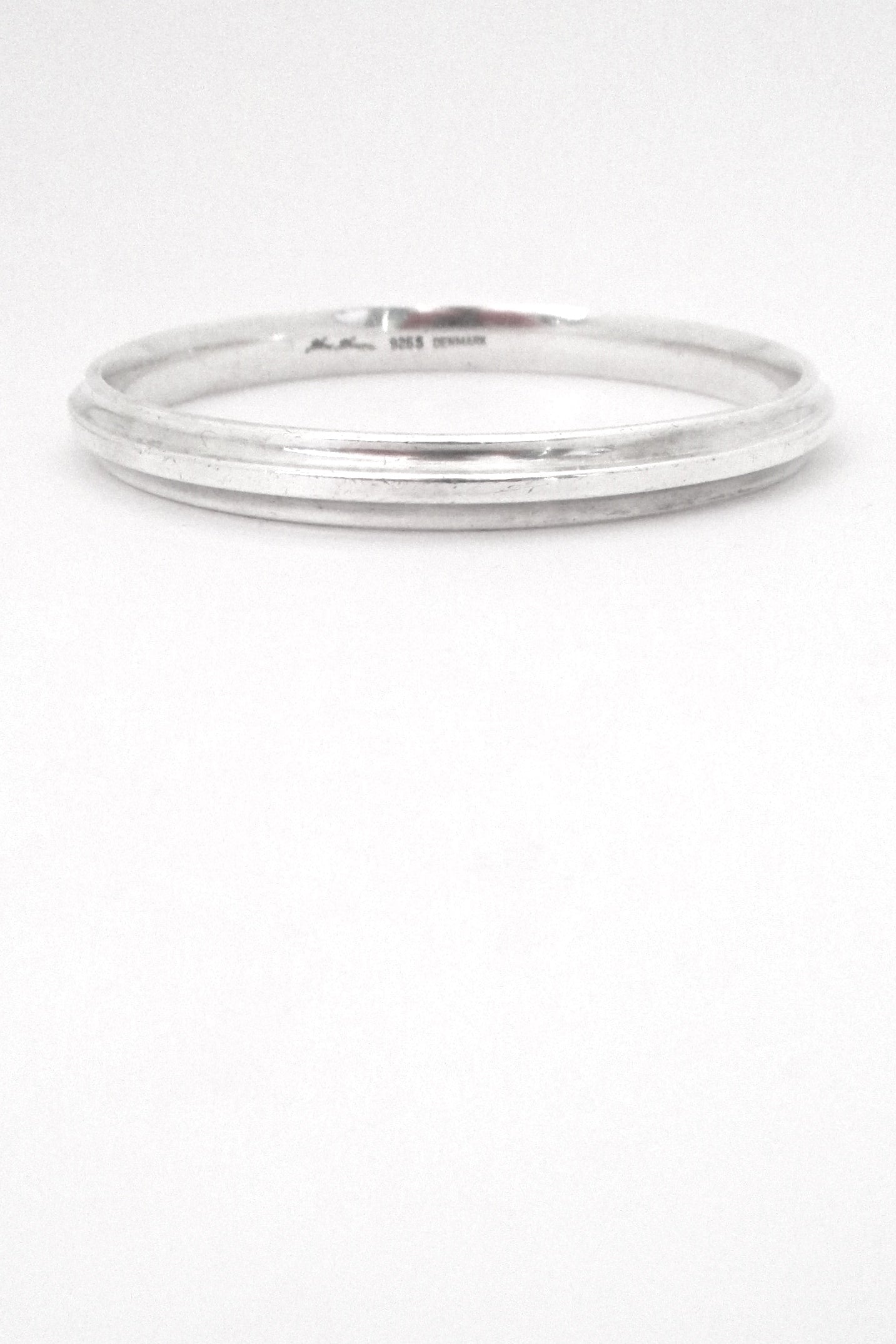Hans Hansen heavy silver bangle - stepped profile