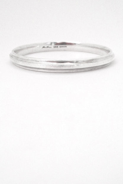 Hans Hansen heavy silver bangle - stepped profile