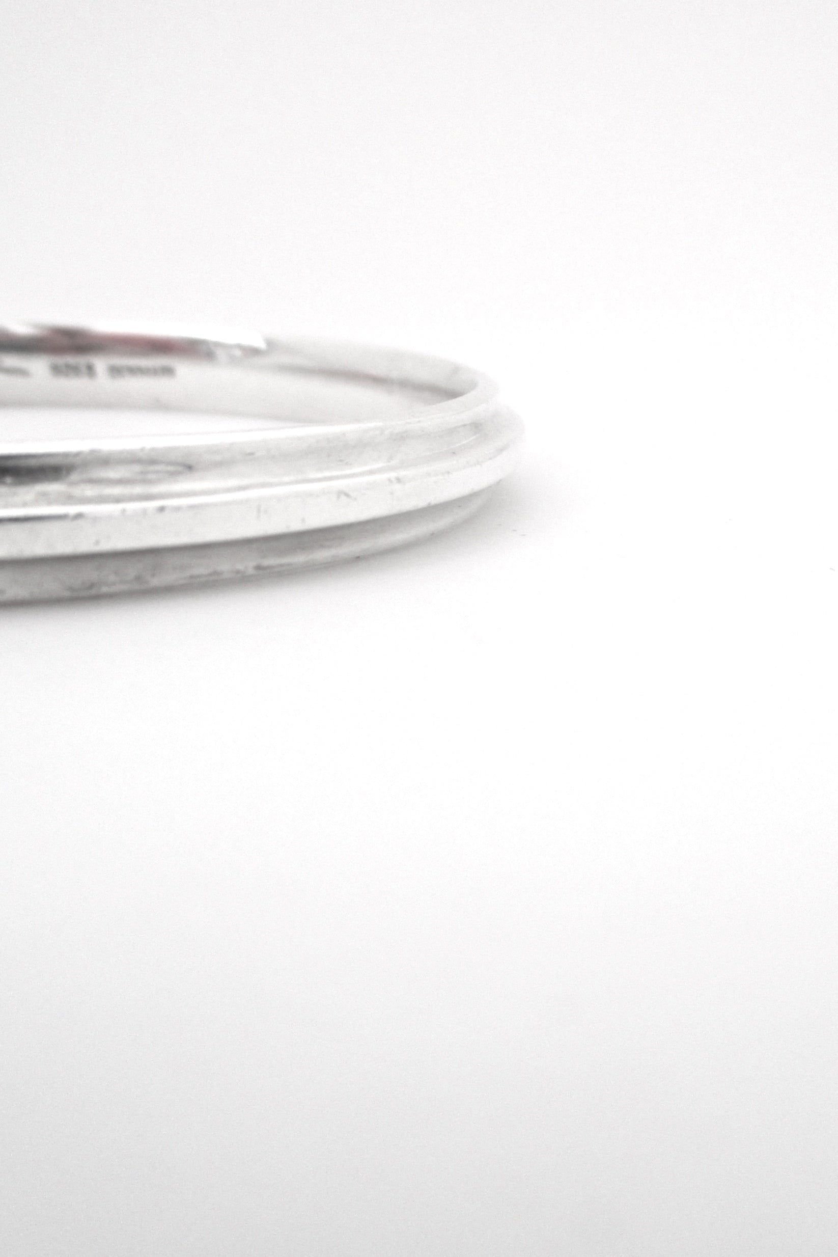 profile Hans Hansen Denmark vintage heavy silver Scandinavian Modern bangle bracelet