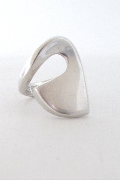 David-Andersen Norway vintage modernist silver large swirl ring