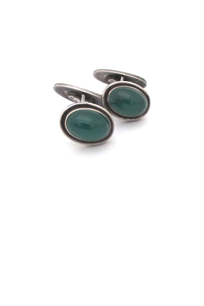 Georg Jensen silver & chrysoprase cufflinks #44B