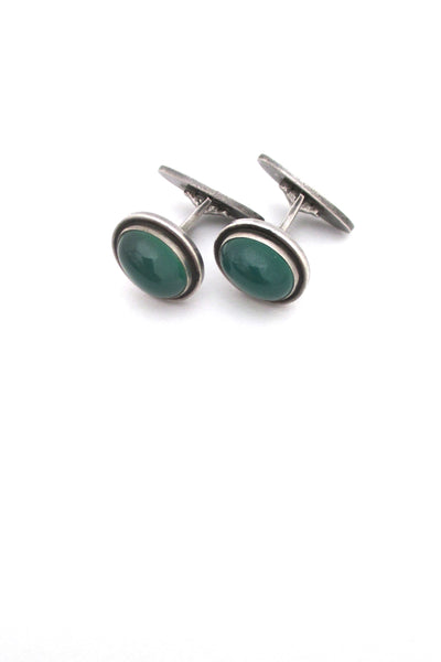 Georg Jensen silver & chrysoprase cufflinks #44B