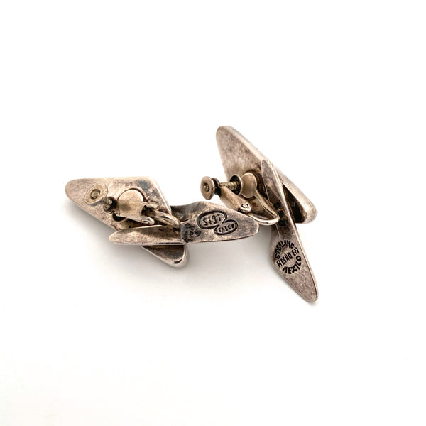 Sigi Pineda silver & jasper Modernist earrings