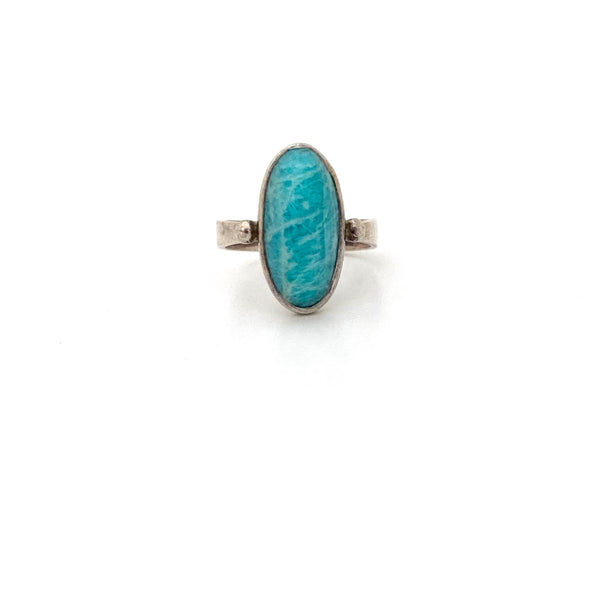 vintage silver & amazonite Modernist ring