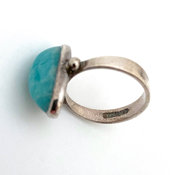vintage silver & amazonite Modernist ring