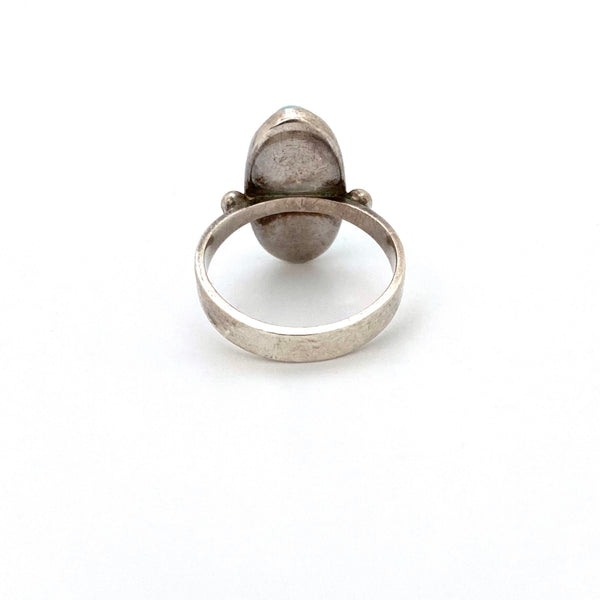 vintage silver & amazonite Modernist ring