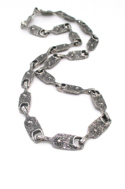 Guy Vidal brutalist pewter long link 'volcano' chain
