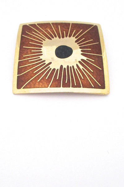 de Passille Sylvestre large enamel 'orange splash' brooch