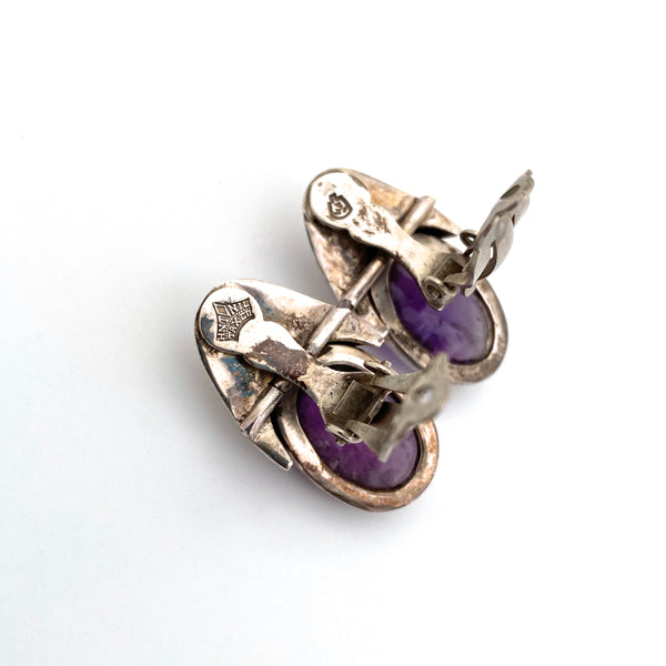 Antonio Pineda silver & amethyst articulated earrings