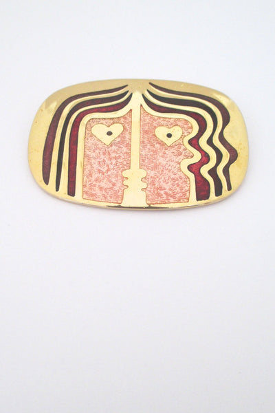 de Passille Sylvestre 'the kiss' enamel brooch