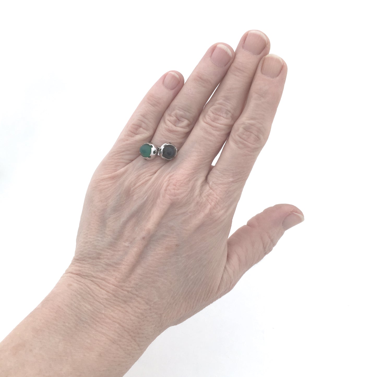 Martti Viikinniemi Finland silver & falcon eye stone ring