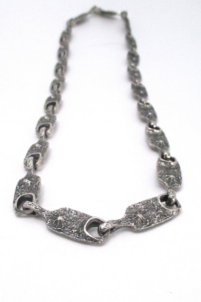 Guy Vidal brutalist pewter long link 'volcano' chain