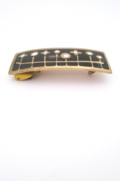 de Passille Sylvestre enamel 'abstract garden' belt buckle