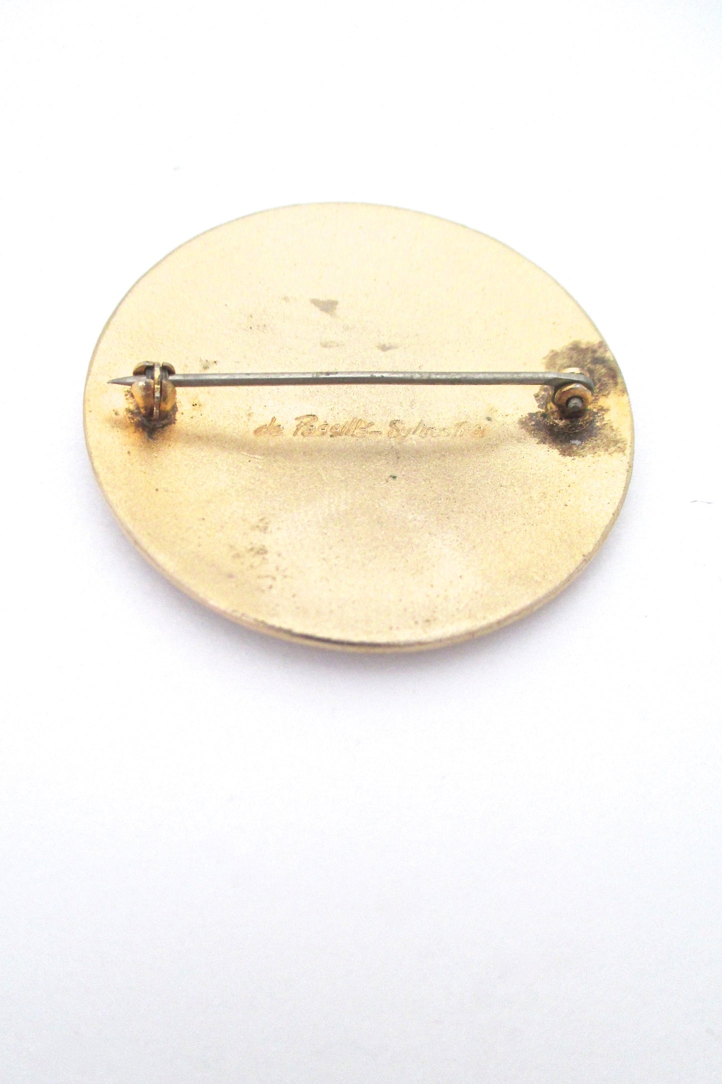 de Passille Sylvestre enamel 'big red dot' brooch