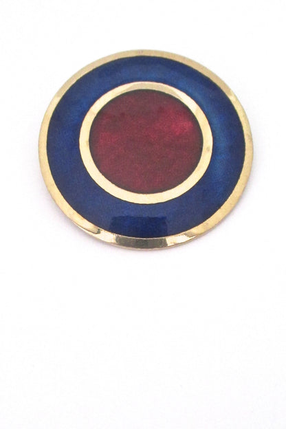 de Passille Sylvestre enamel 'big red dot' brooch